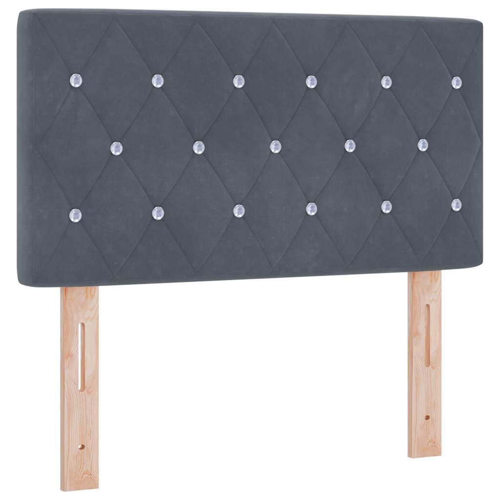 LED Headboard with LED Strip Lights Dark grey 80 cm Velvet