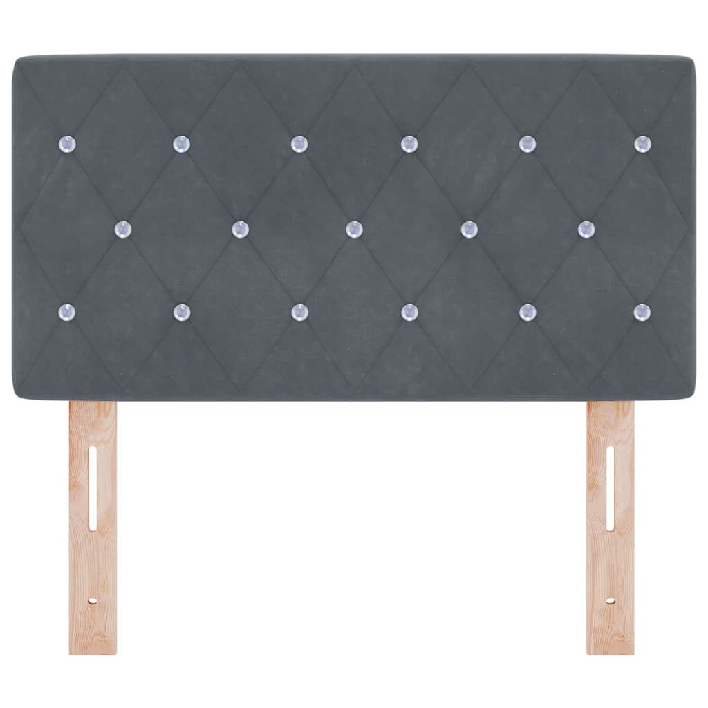 LED Headboard with LED Strip Lights Dark grey 80 cm Velvet