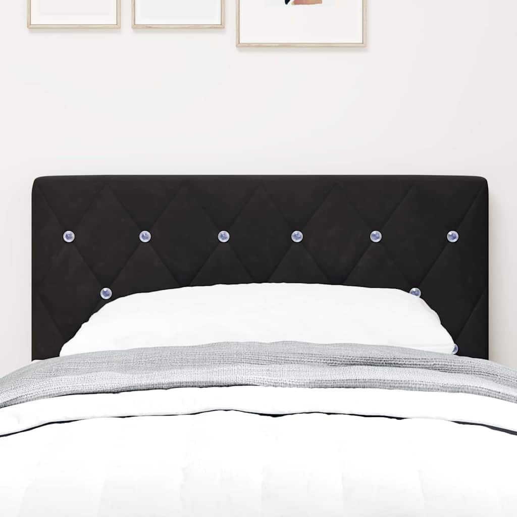 LED Headboard with LED Strip Lights Argyle Black 80 cm Velvet