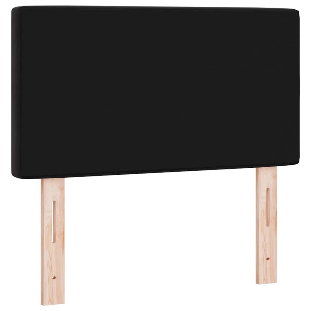 LED Headboard with LED Strip Lights Argyle Black 80 cm Velvet