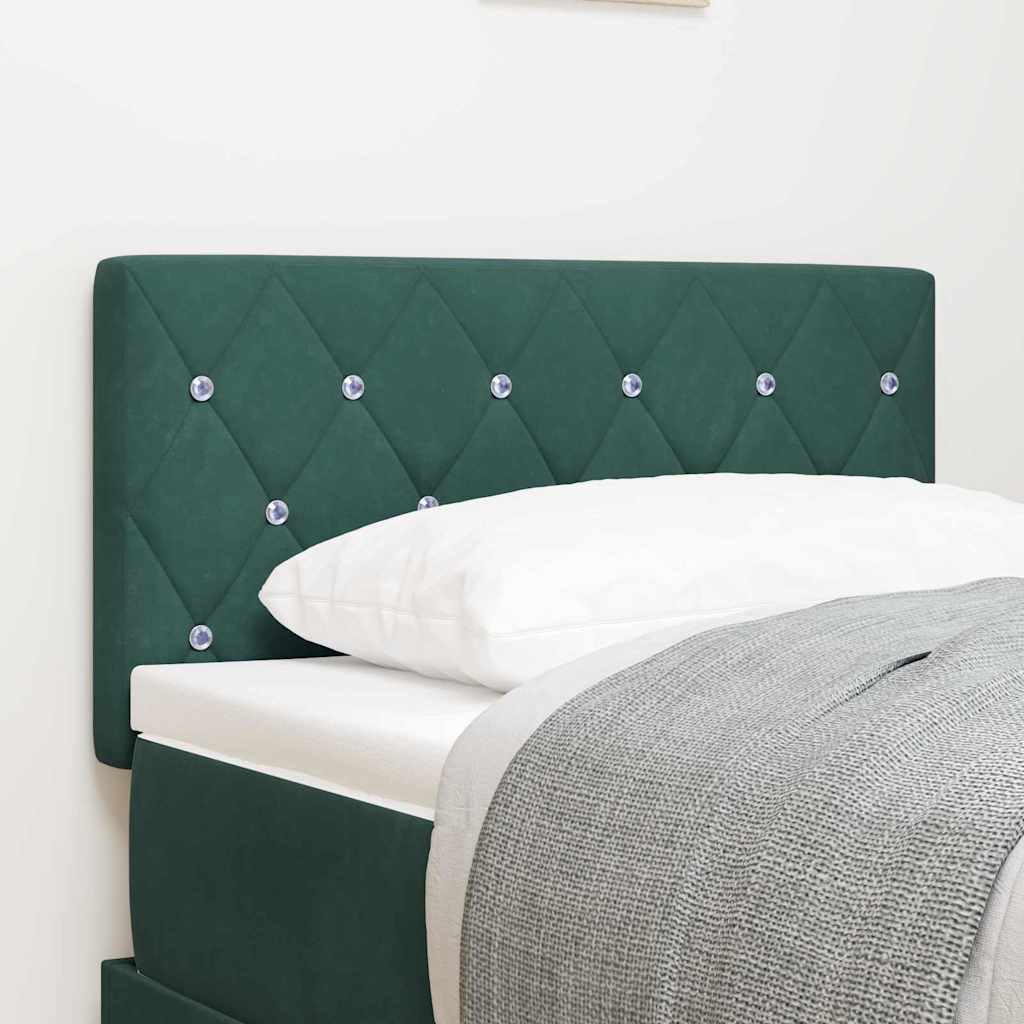 LED Headboard with LED Strip Lights Dark green 80 cm Velvet
