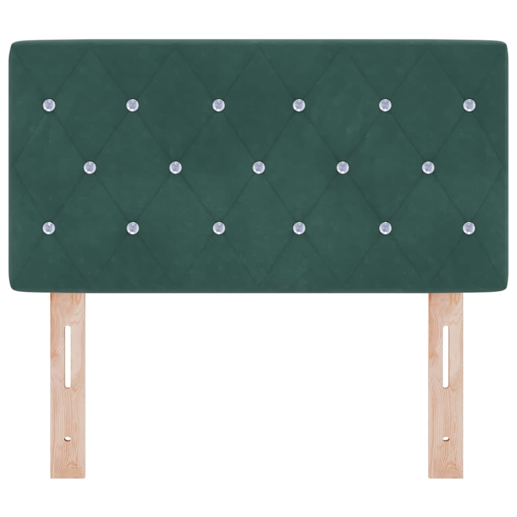 LED Headboard with LED Strip Lights Dark green 80 cm Velvet