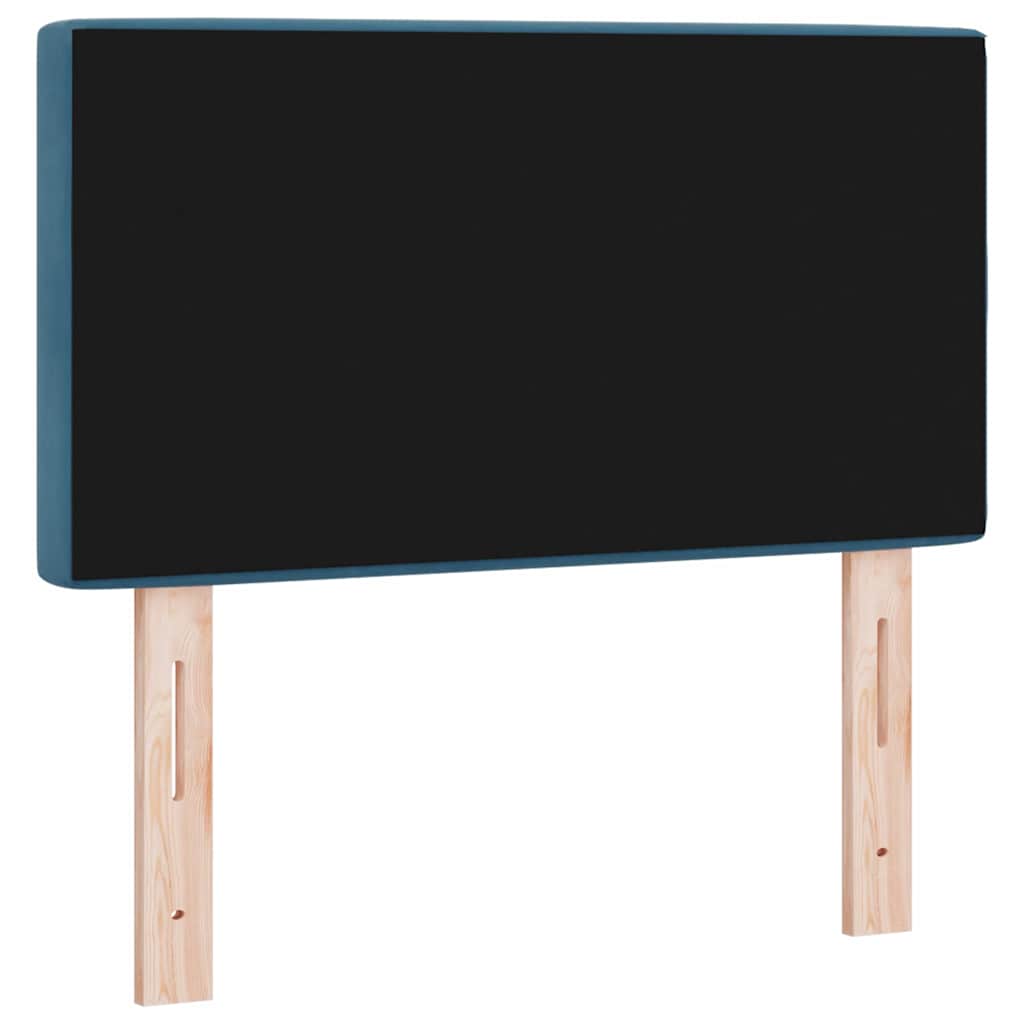LED Headboard with LED Strip Lights Dark blue 80 cm Velvet