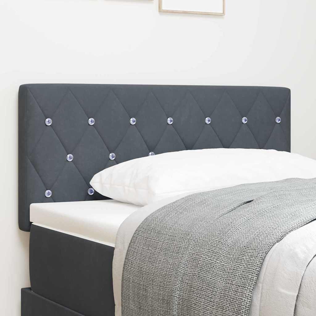 LED Headboard with LED Strip Lights Dark grey 90 cm Velvet