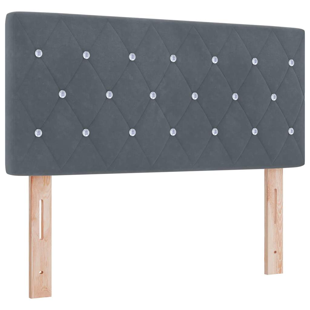 LED Headboard with LED Strip Lights Dark grey 90 cm Velvet