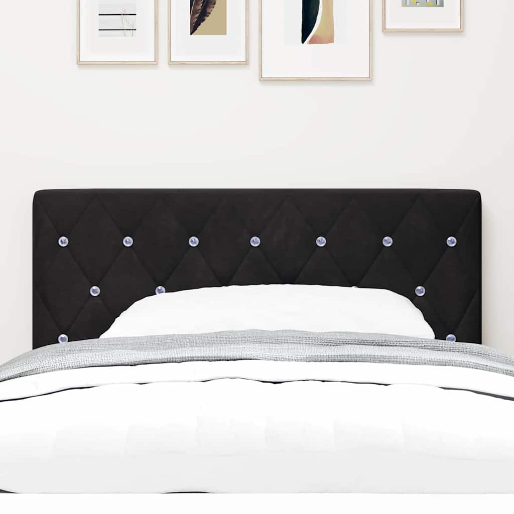 LED Headboard with LED Strip Lights Argyle Black 90 cm Velvet