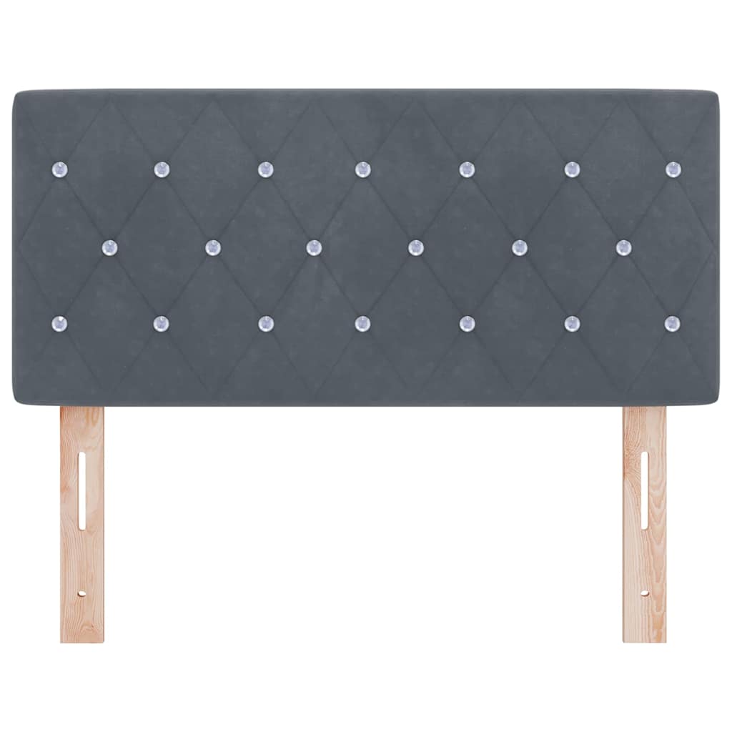 LED Headboard with LED Strip Lights Dark grey 100 cm Velvet