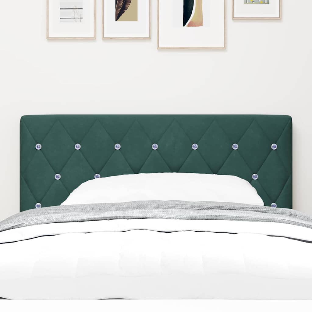 LED Headboard with LED Strip Lights Dark green 100 cm Velvet