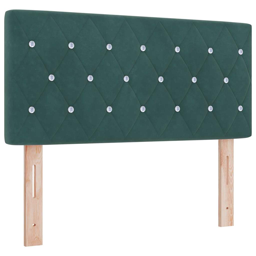 LED Headboard with LED Strip Lights Dark green 100 cm Velvet