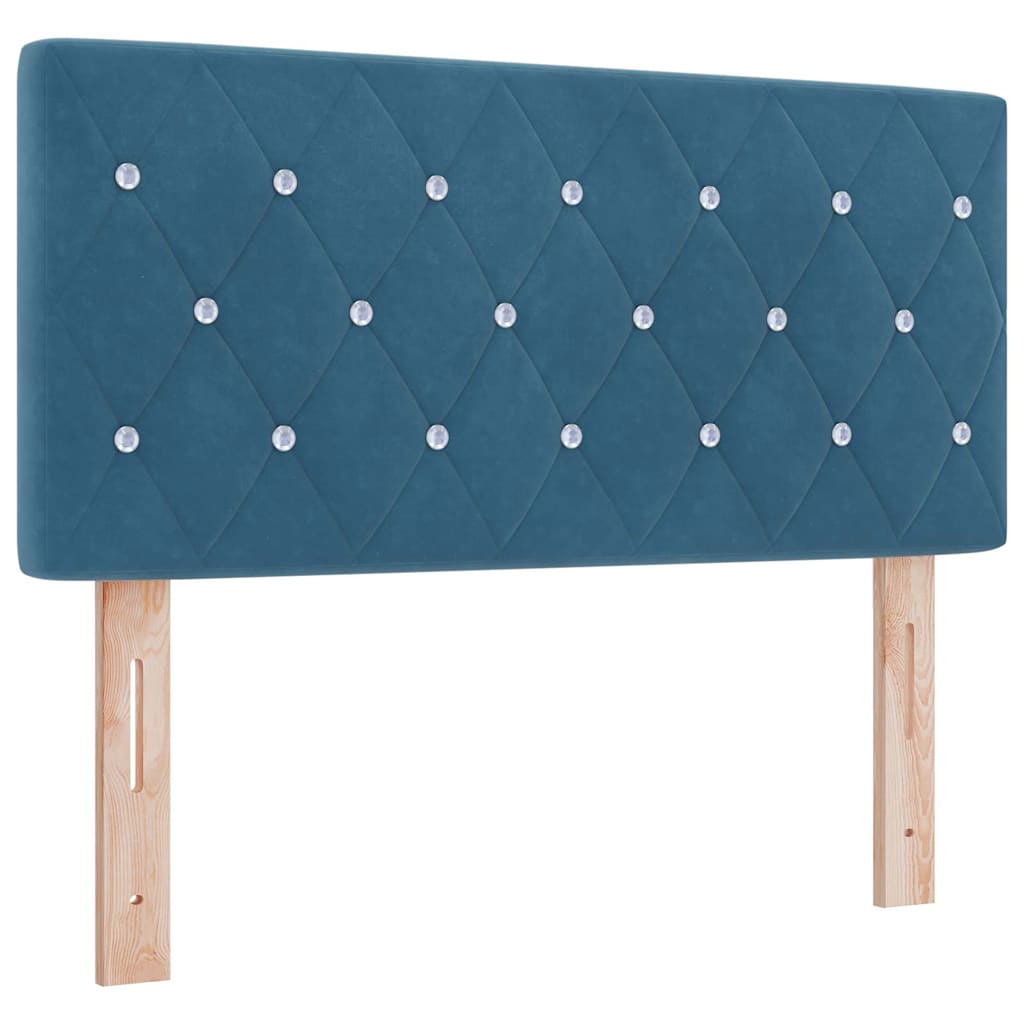 LED Headboard with LED Strip Lights Dark blue 100 cm Velvet
