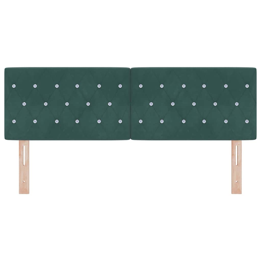 LED Headboard with LED Strip Lights Dark green 144 cm Velvet