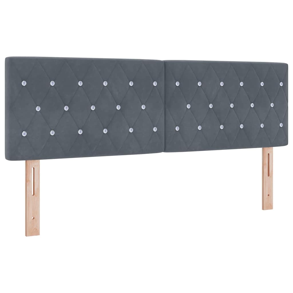 LED Headboard with LED Strip Lights Dark grey 80 cm Velvet