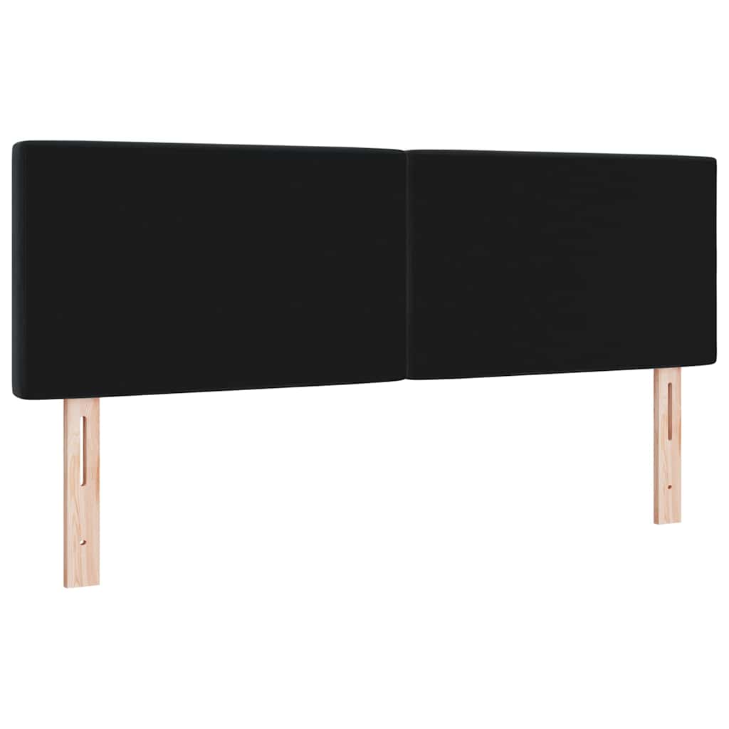 LED Headboard with LED Strip Lights Argyle Black 80 cm Velvet