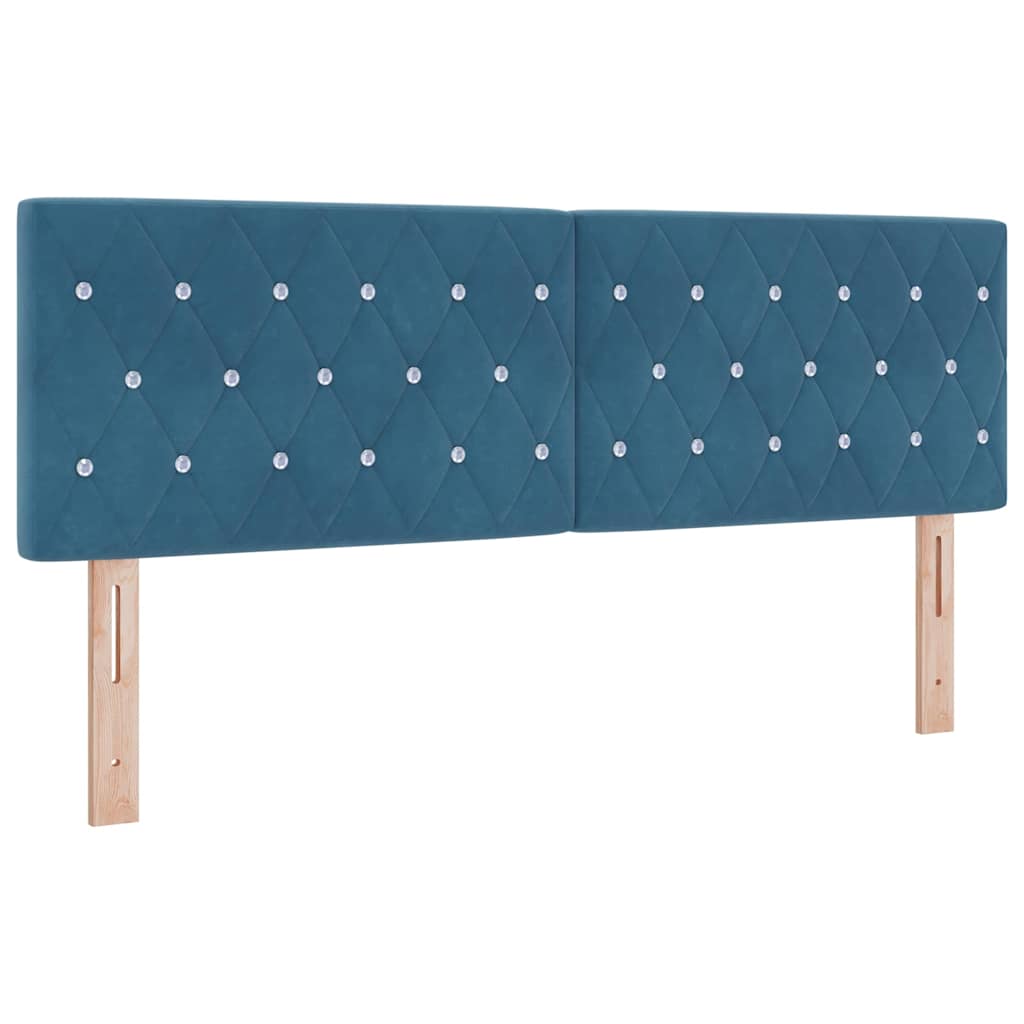 LED Headboard with LED Strip Lights Dark blue 80 cm Velvet