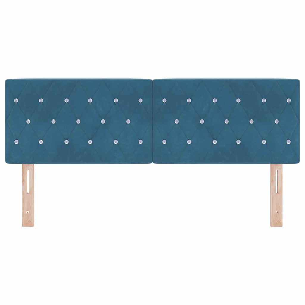 LED Headboard with LED Strip Lights Dark blue 80 cm Velvet