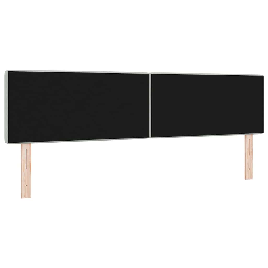 LED Headboard with LED Strip Lights Light grey 90 cm Velvet