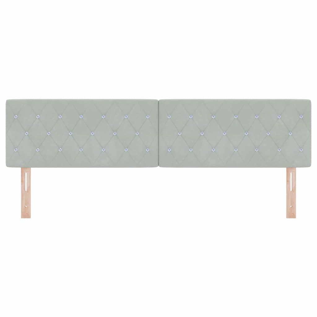 LED Headboard with LED Strip Lights Light grey 90 cm Velvet