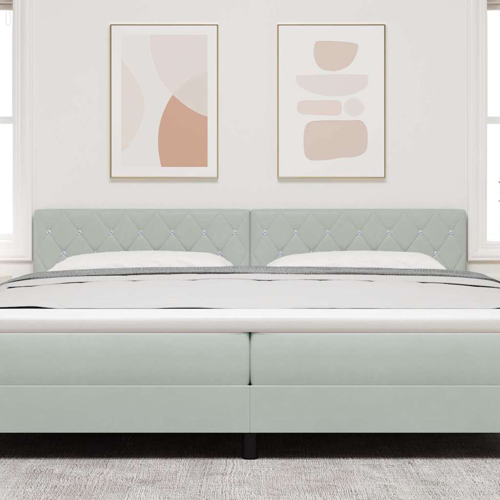 LED Headboard with LED Strip Lights Light grey 100 cm Velvet