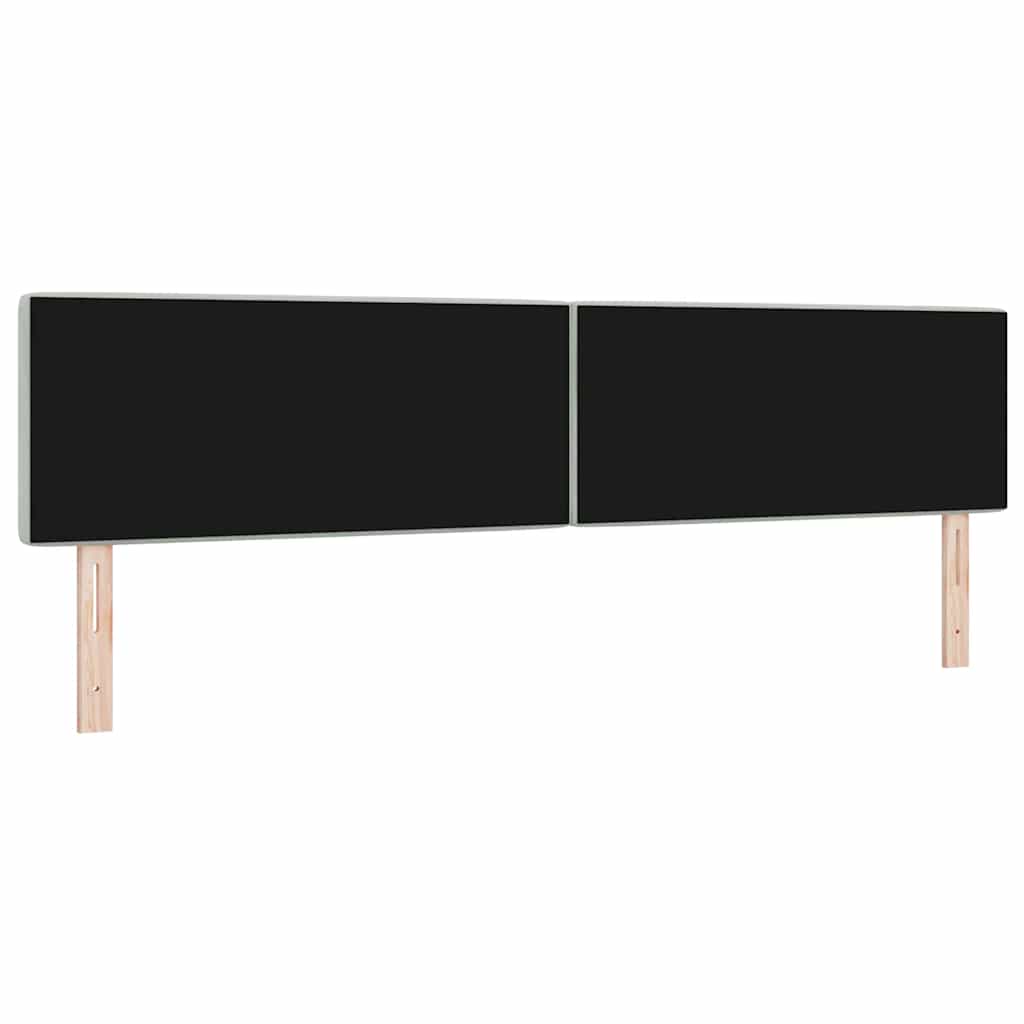 LED Headboard with LED Strip Lights Light grey 100 cm Velvet