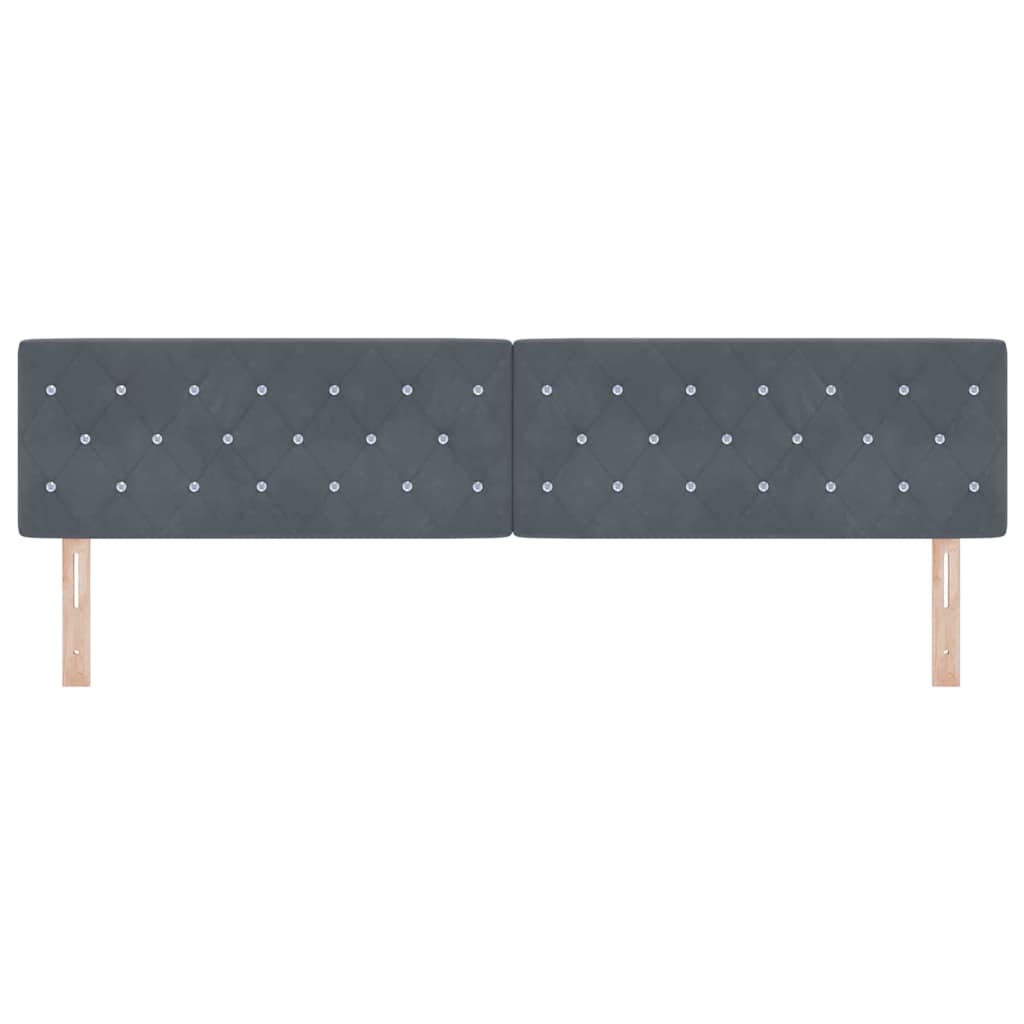 LED Headboard with LED Strip Lights Dark grey 100 cm Velvet