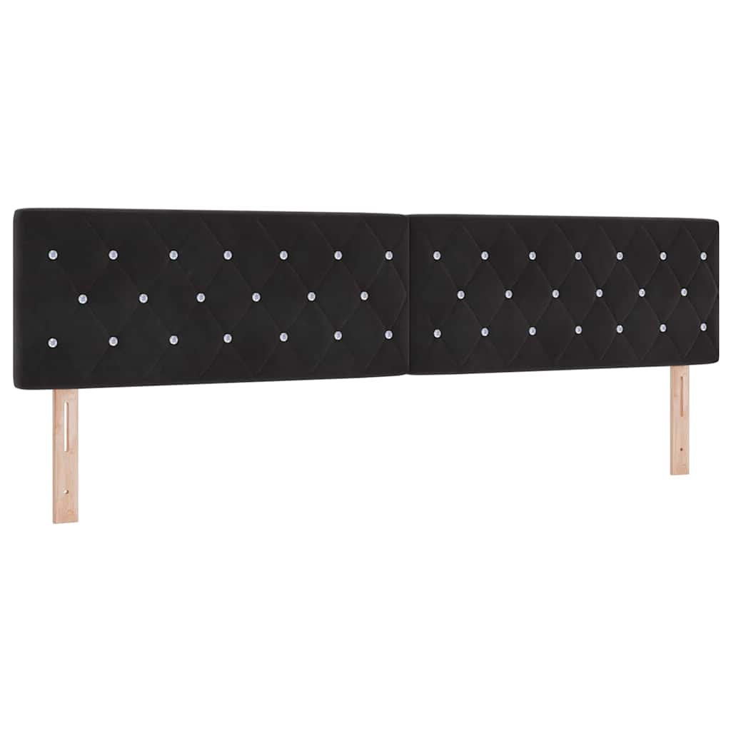 LED Headboard with LED Strip Lights Argyle Black 100 cm Velvet