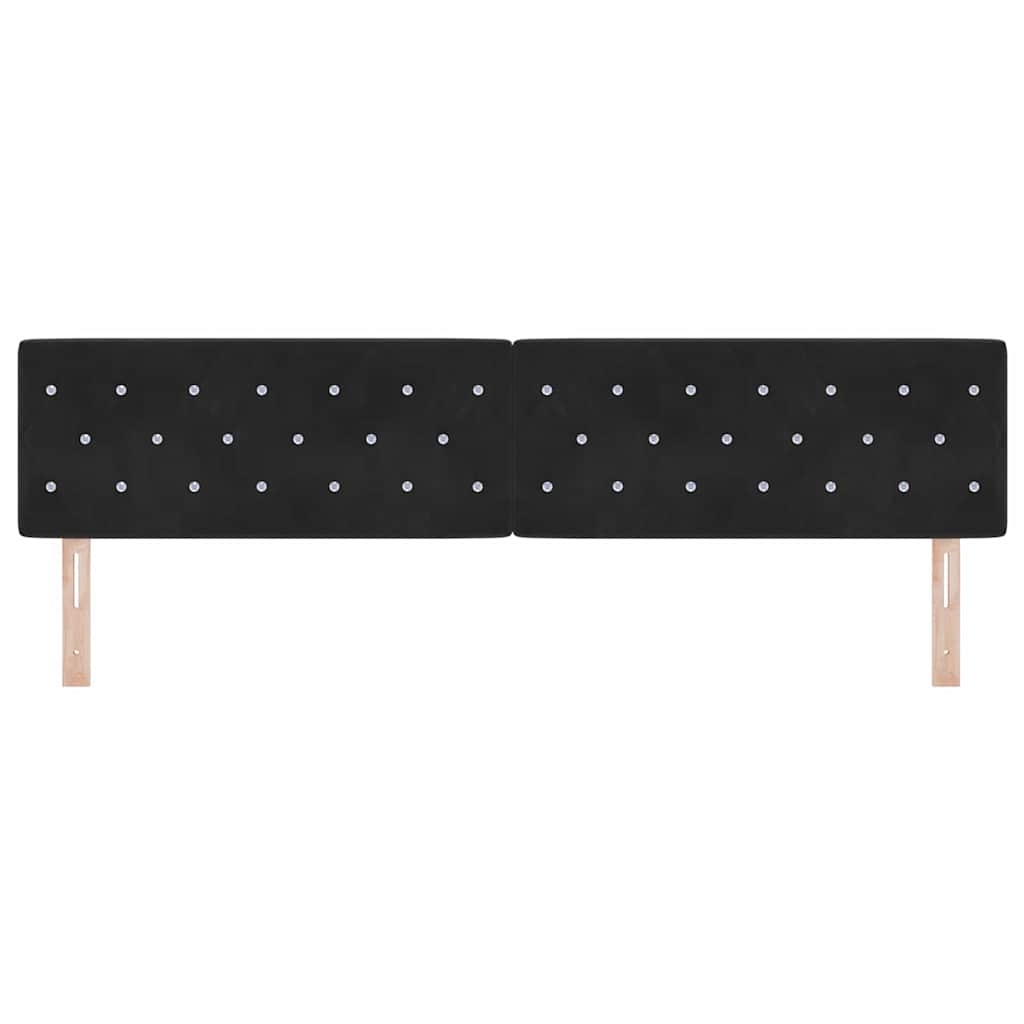LED Headboard with LED Strip Lights Argyle Black 100 cm Velvet