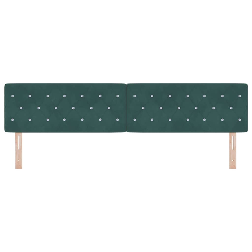 LED Headboard with LED Strip Lights Dark green 100 cm Velvet