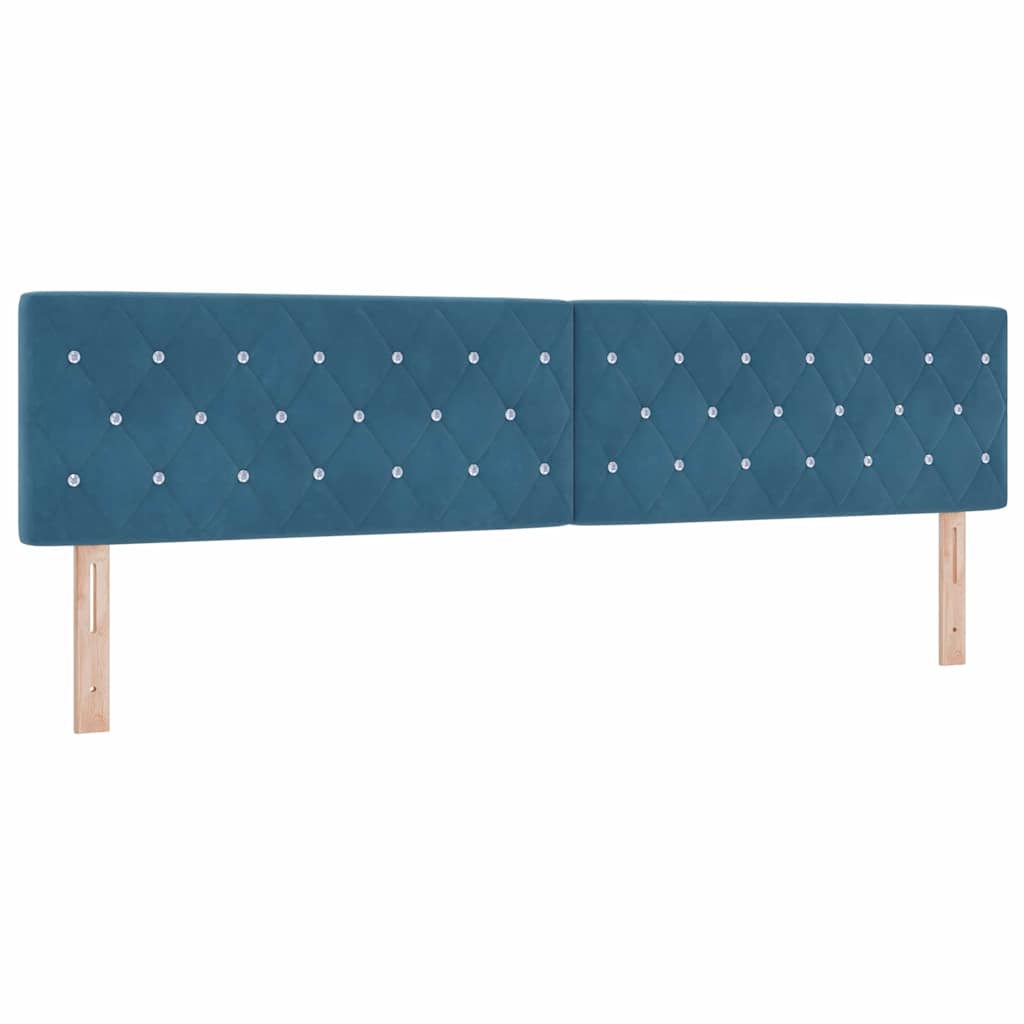 LED Headboard with LED Strip Lights Dark blue 100 cm Velvet