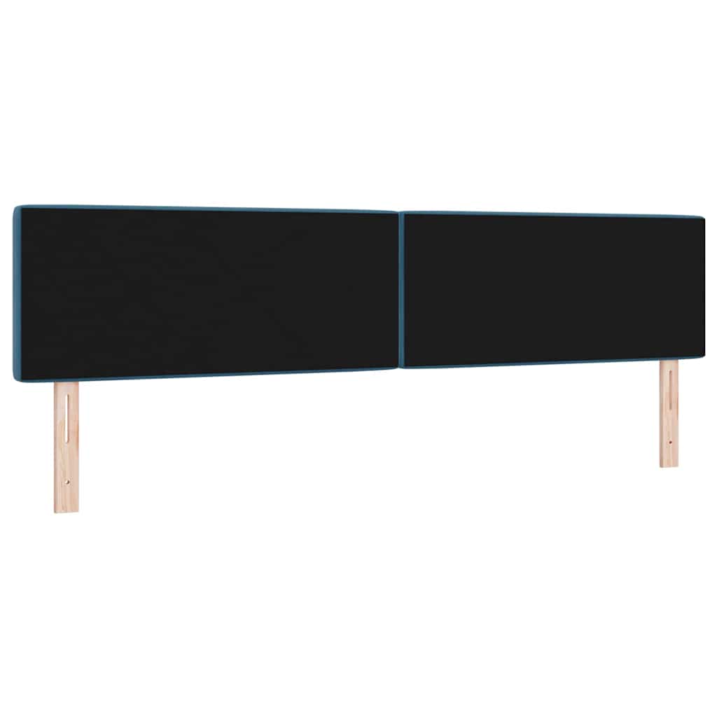 LED Headboard with LED Strip Lights Dark blue 100 cm Velvet