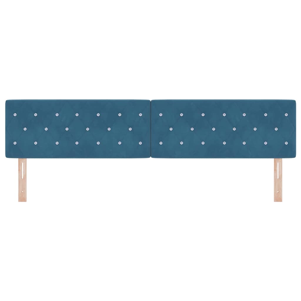 LED Headboard with LED Strip Lights Dark blue 100 cm Velvet