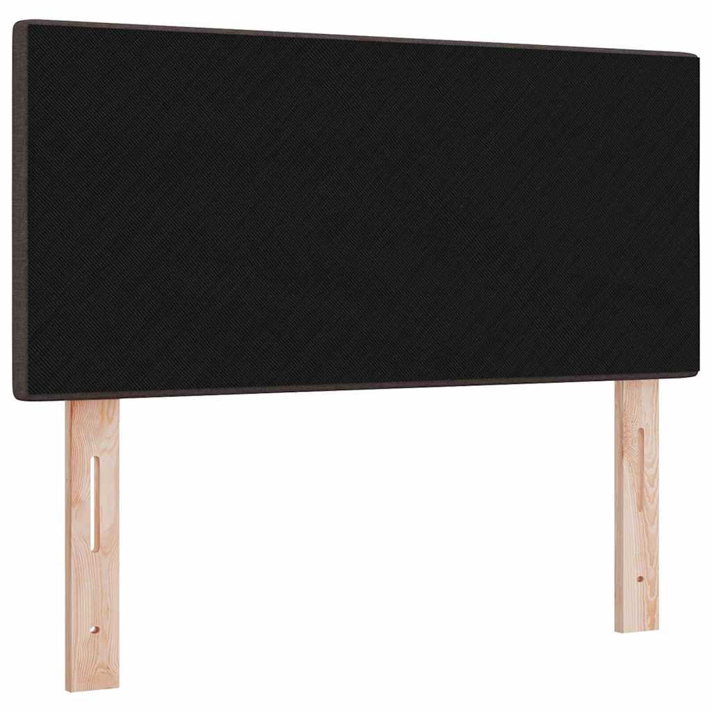 LED Headboard with LED Strip Lights Dark brown 80 cm Fabric