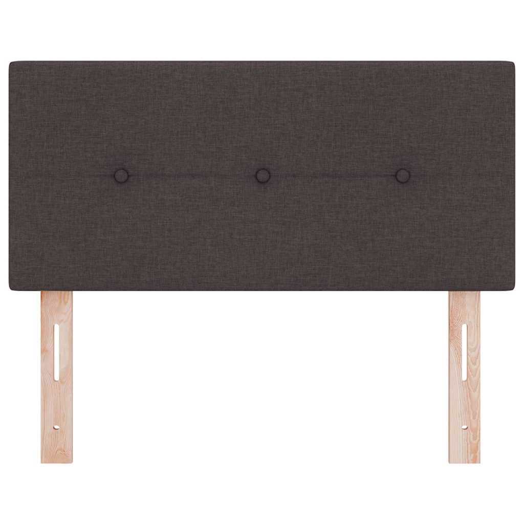 LED Headboard with LED Strip Lights Dark brown 80 cm Fabric