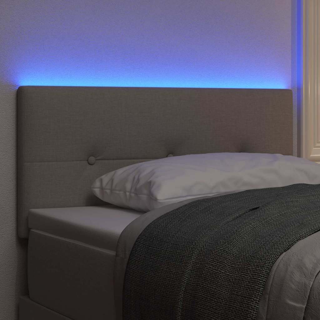 LED Headboard with LED Strip Lights Manual Taupe 80 cm Fabric