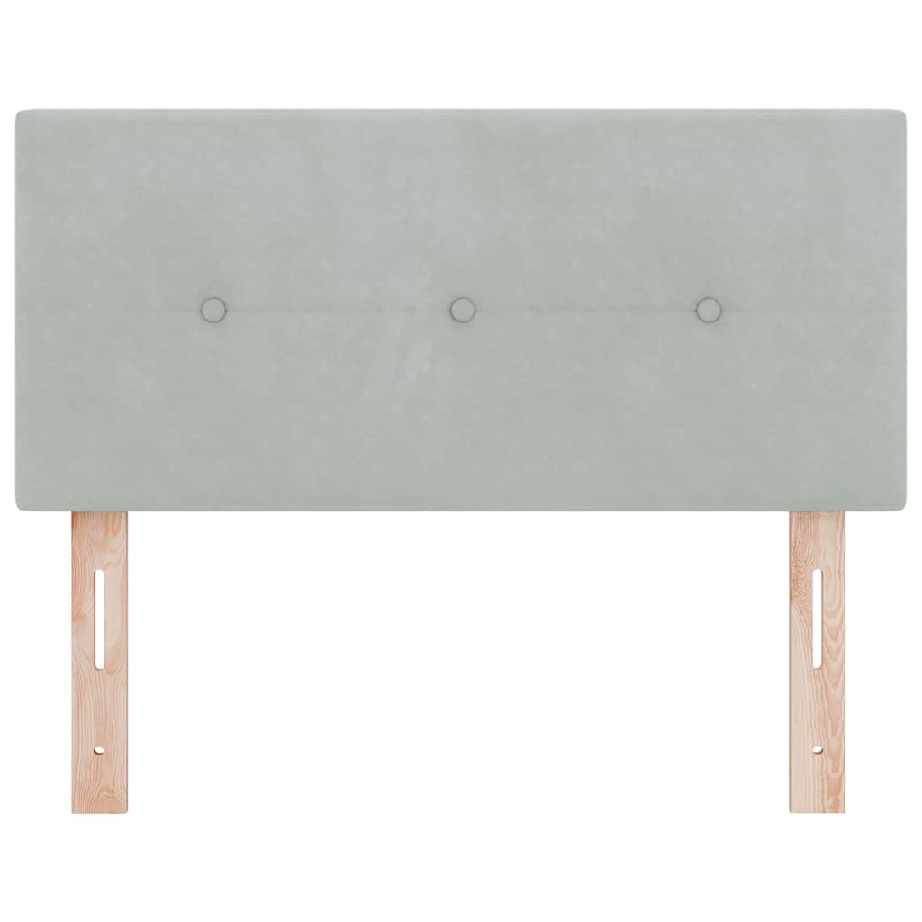 Headboard with LED Strip Lights Light Grey 80 cm Velvet