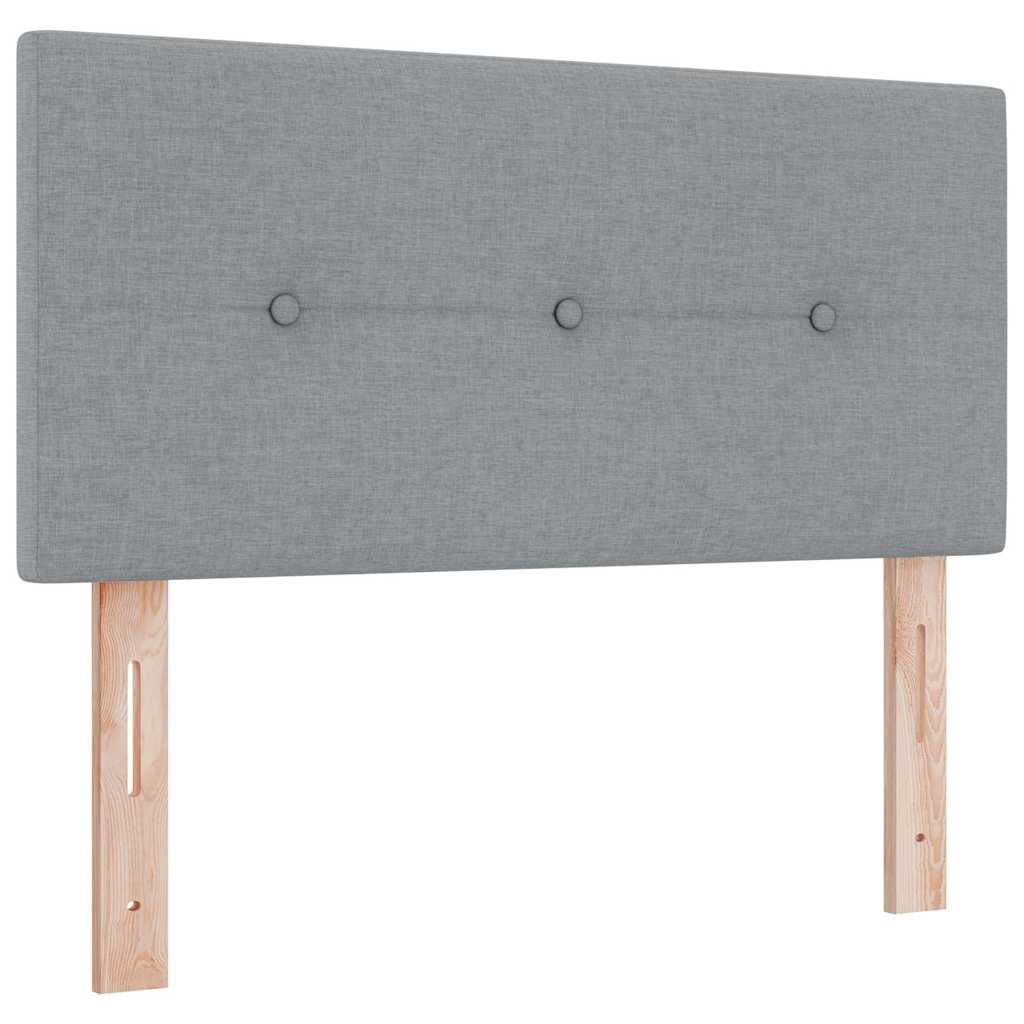 LED Headboard with LED Strip Lights Light grey 90 cm Fabric