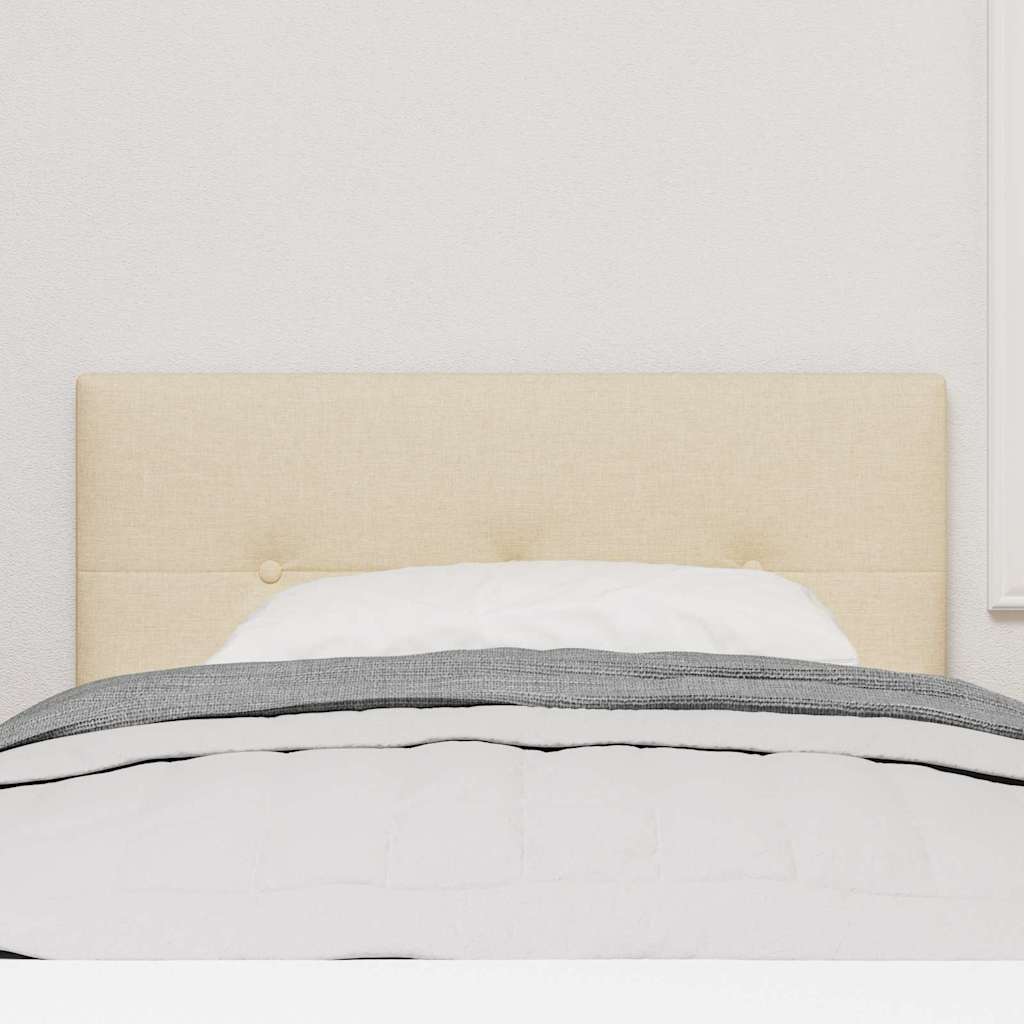 LED Headboard with LED Strip Lights Manual Cream 90 cm Fabric