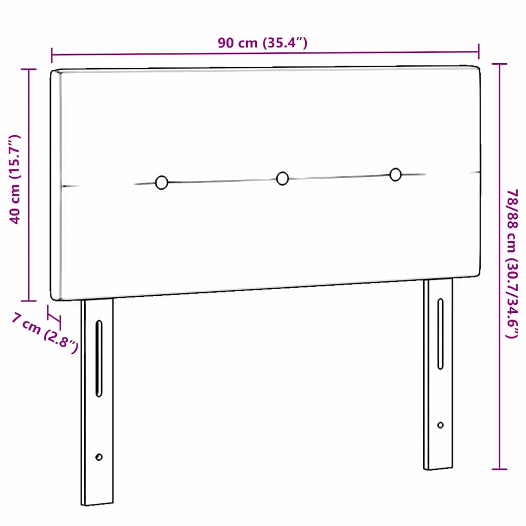 Headboard with LED Strip Lights Adjustable Blue 90 cm Velvet