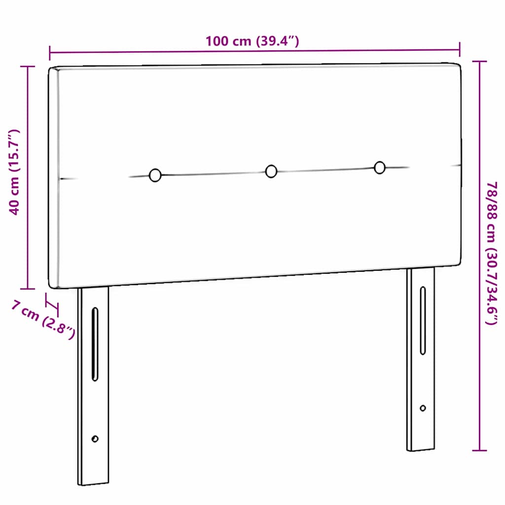 LED Headboard with LED Strip Lights Dark Brown 100 cm Fabric