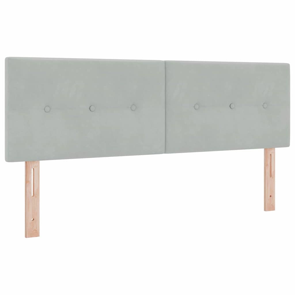 Headboard with LED Strip Lights Light Grey 80 cm Velvet