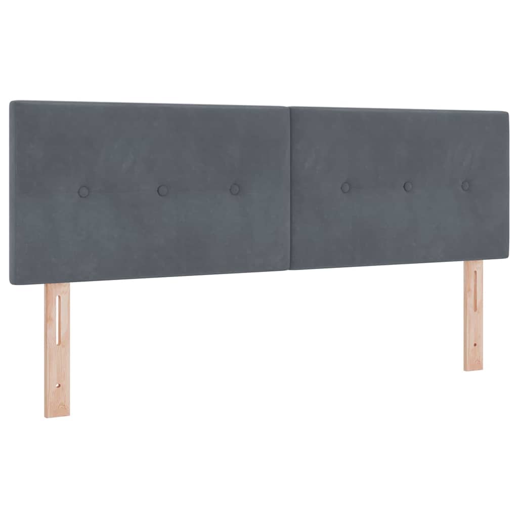Headboard with LED Strip Lights Adjustable Grey 80 cm Velvet