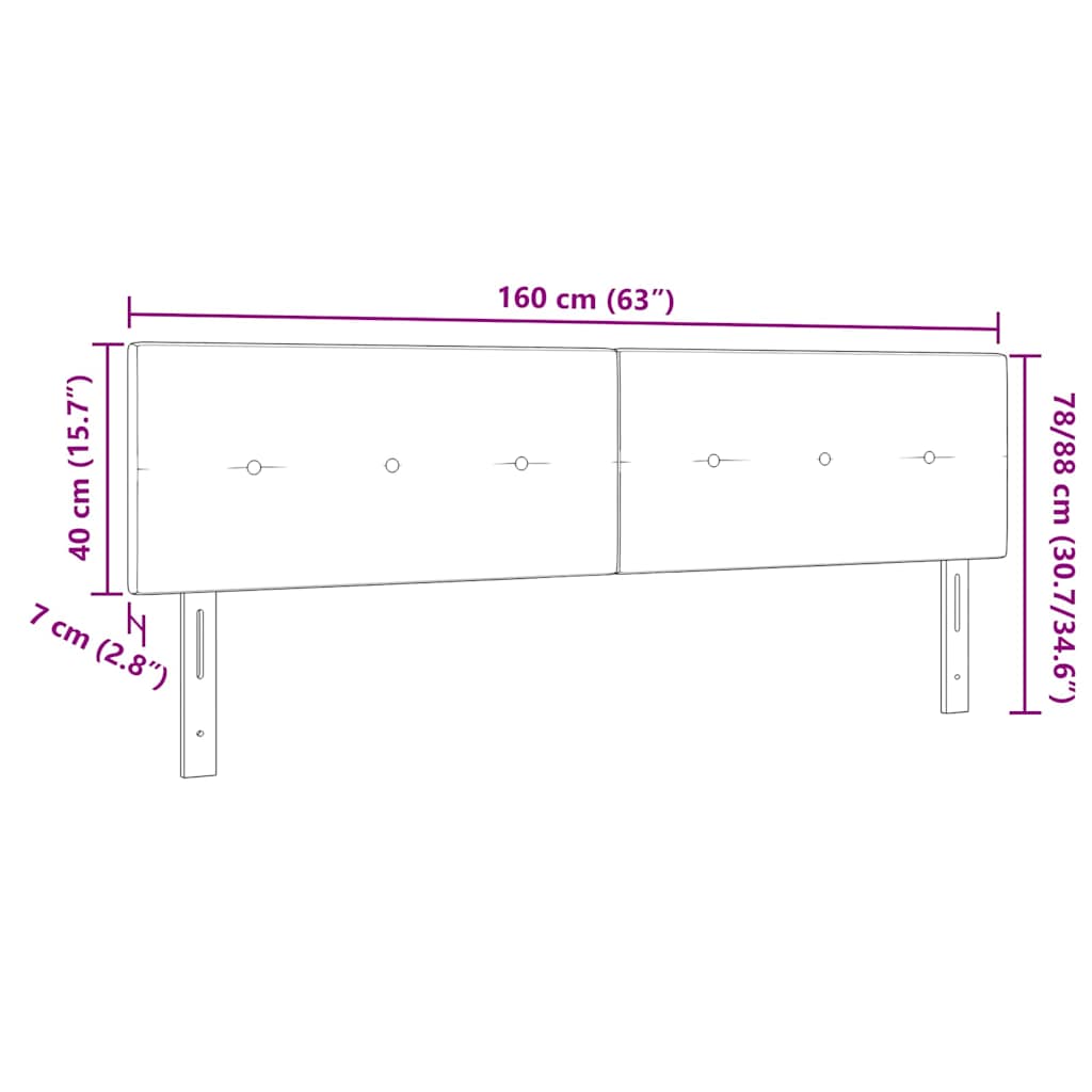 Headboard with LED Strip Lights Adjustable Grey 80 cm Velvet