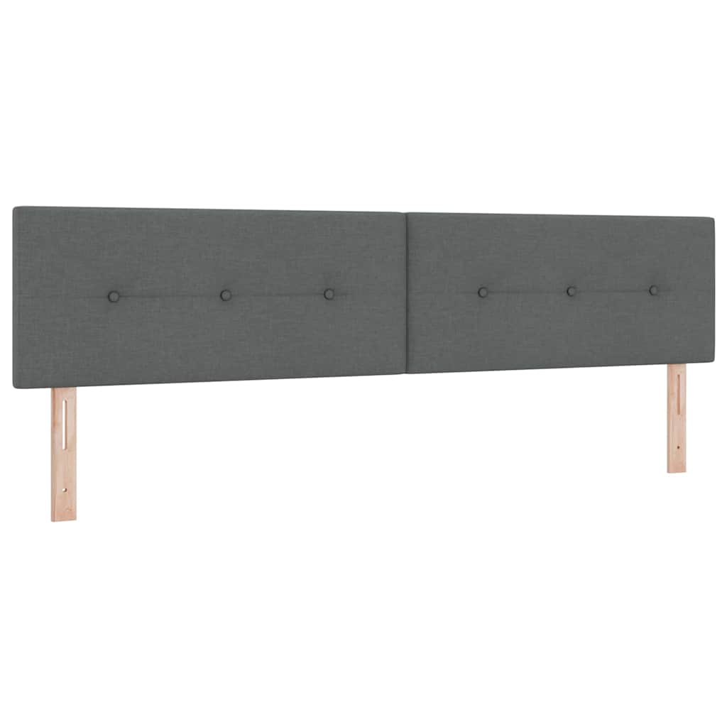 LED Headboard with LED Strip Lights Dark Grey 200 cm Fabric