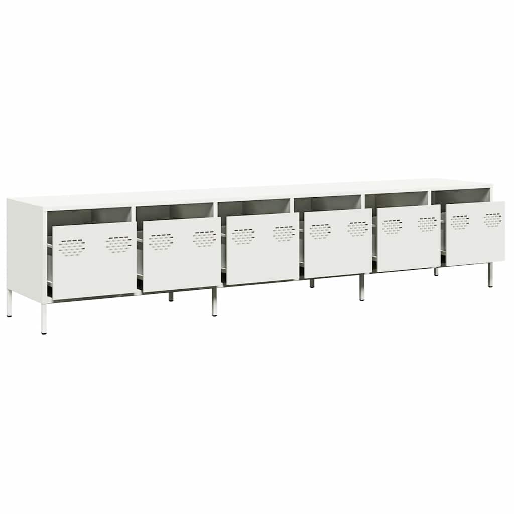 TV Cabinet White 202x39x43.5 cm Cold-rolled Steel