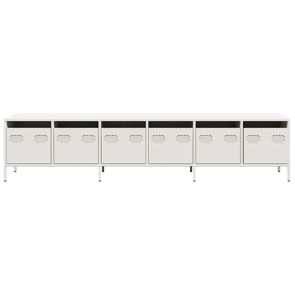 TV Cabinet White 202x39x43.5 cm Cold-rolled Steel