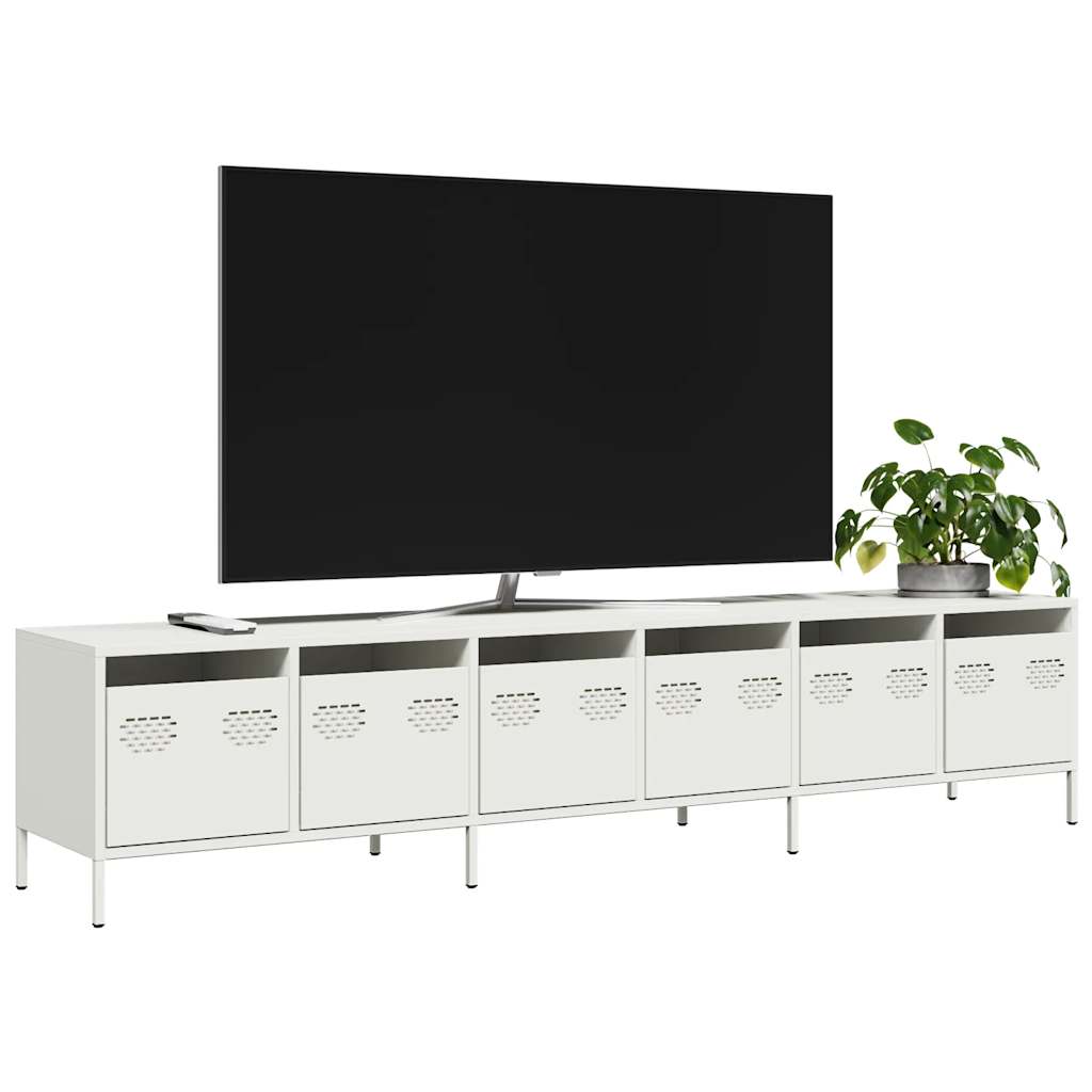 TV Cabinet White 202x39x43.5 cm Cold-rolled Steel