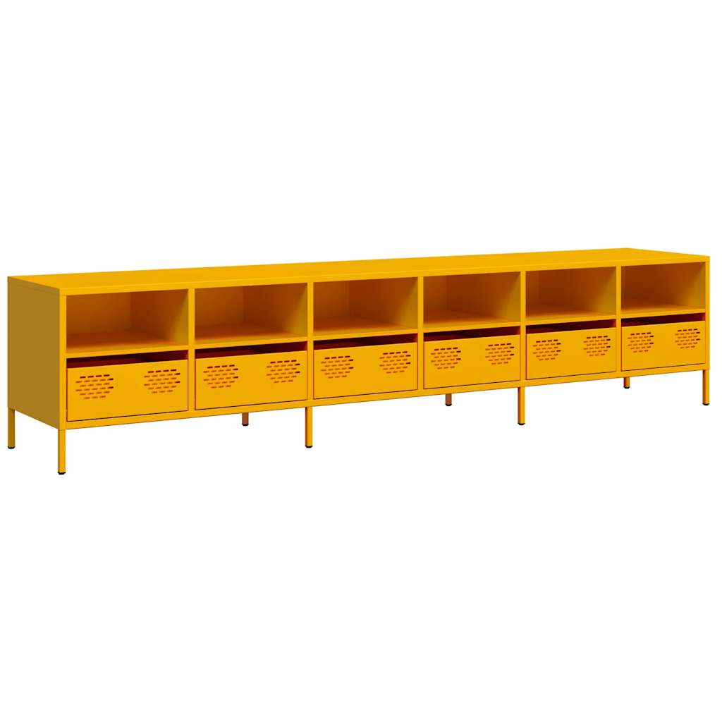TV Cabinet Mustard Yellow 202x39x43.5 cm Cold-rolled Steel
