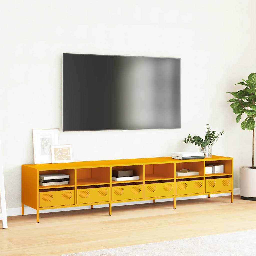 TV Cabinet Mustard Yellow 202x39x43.5 cm Cold-rolled Steel