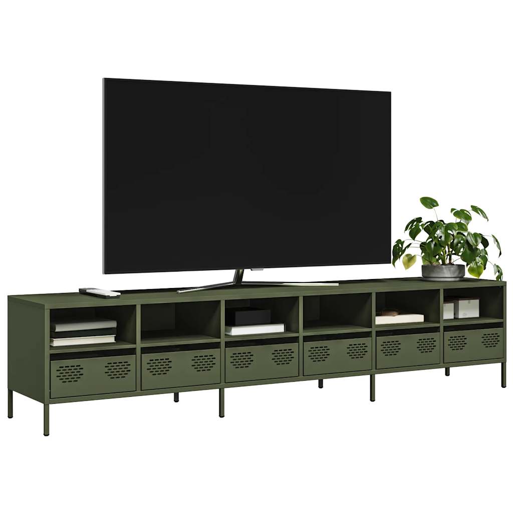 TV Cabinet Olive Green 202x39x43.5 cm Cold-rolled Steel