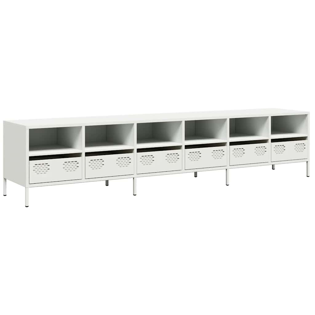 TV Cabinet White 202x39x43.5 cm Cold-rolled Steel