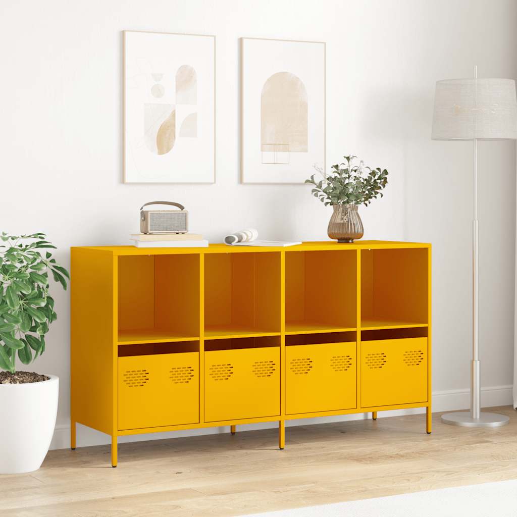 Sideboard Mustard Yellow 135x39x73.5 cm Cold-rolled Steel